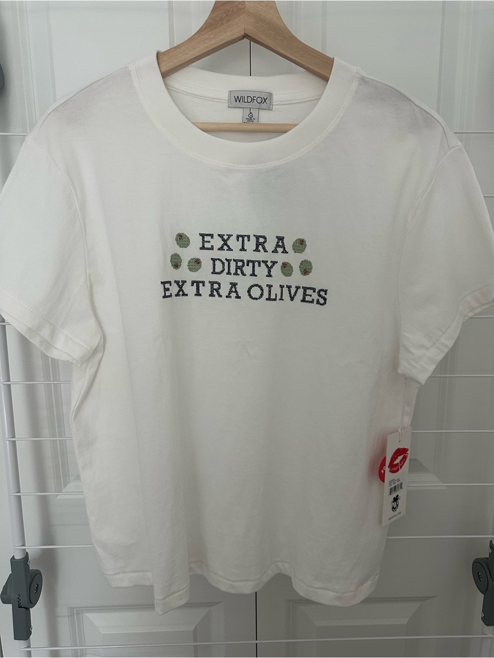 Wildfox White "Extra Dirty Extra Olives" Graphic Tee
